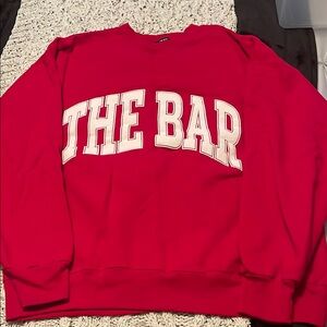 Red Men's Sweater with Bold Lettering